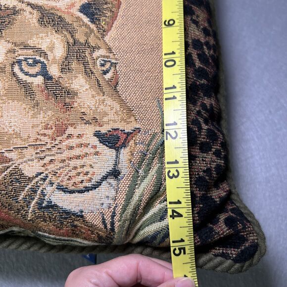 Ashford Court Lion Tapestry Throw Pillow 21 X 15 Safari Animal Print - Picture 7 of 7